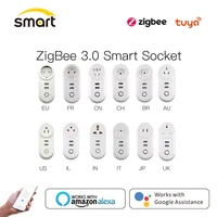 tuya zigbee 3 0 smart socket plug with 2 usb interface smart life app remote voice control smartthings echo alexa google home