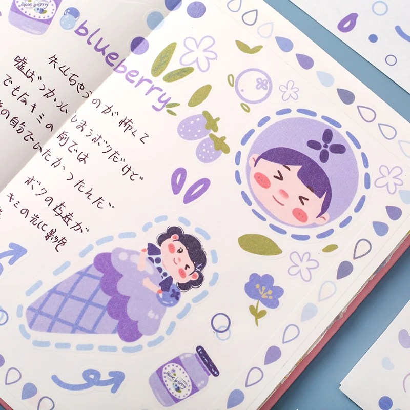 

6pcs/Pack Kawaii Fruit Series Stickers Washi Cartoon Stick Label Decoration Scrapbook Diary DIY Album Stationery Stickers