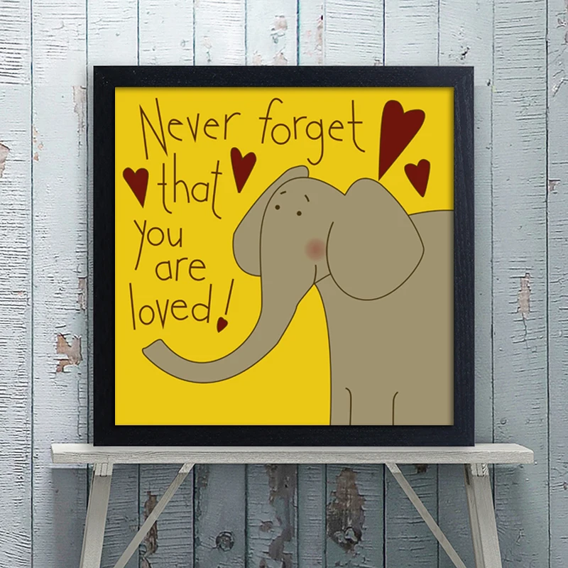 Животное Детская Wall Art Картина Мультяшные Лев обезьяна слона жирафа и холст с