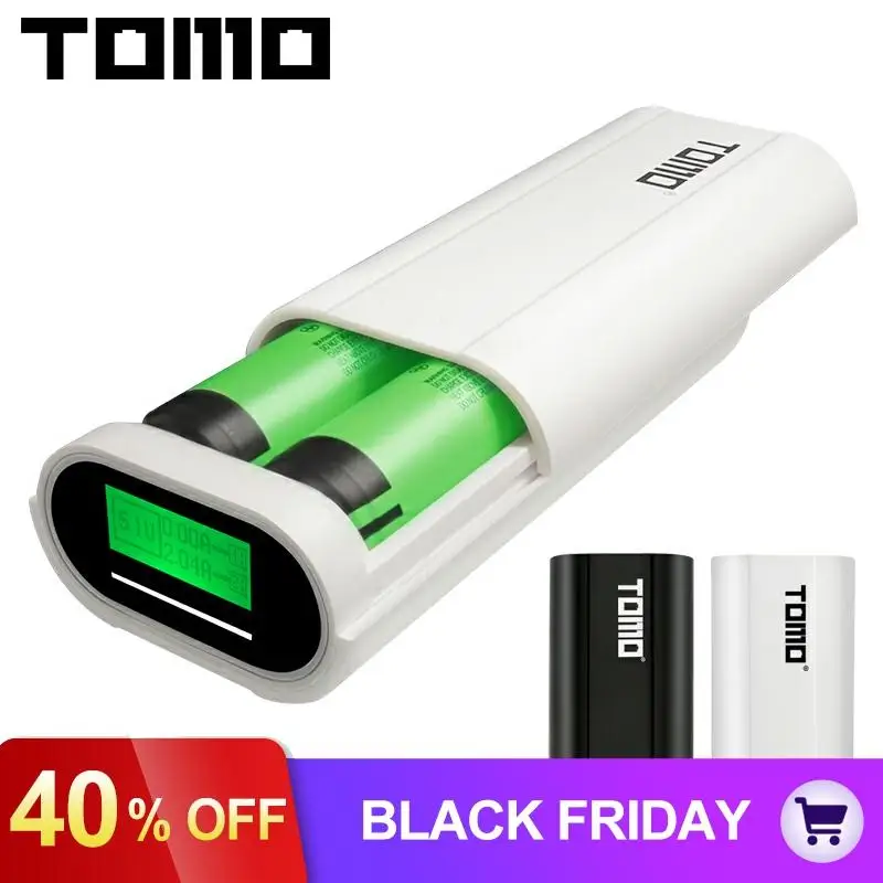 TOMO T2 Dual USB Li-Ion интеллектуальное зарядное устройство портативный lcd умный DIY банк питания для мобильного телефона чехол поддержка интерфейса Apple
