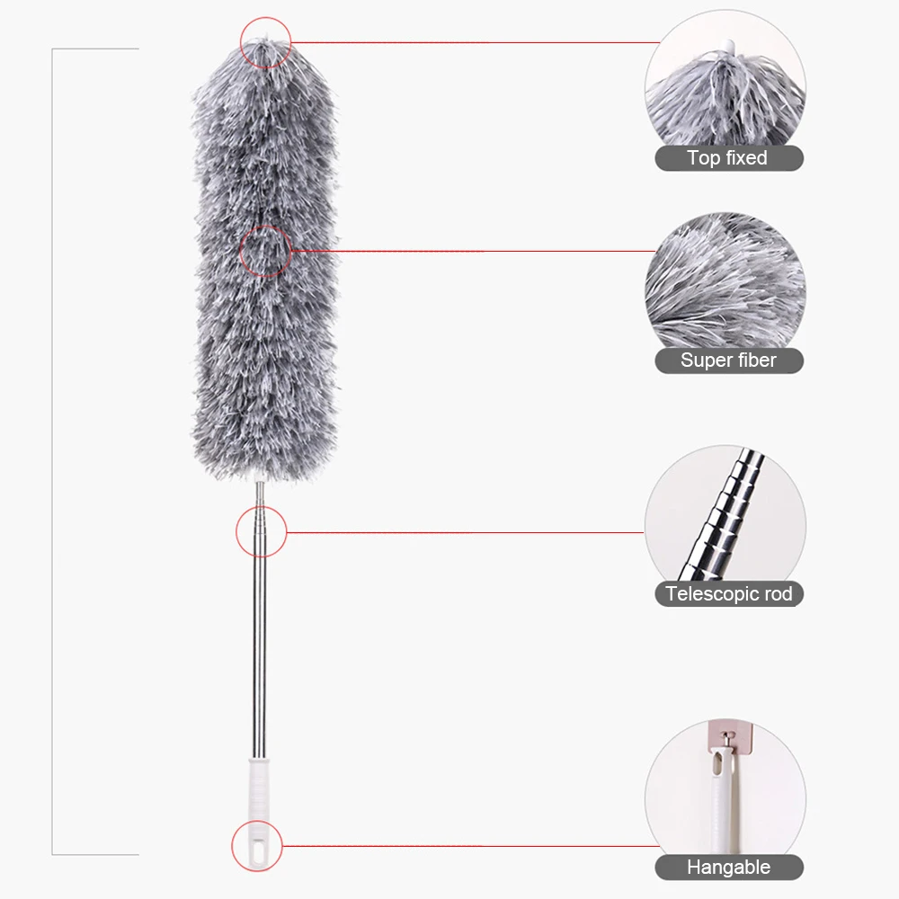

Adjustable Microfiber Dusting Brush Extend Stretch Feather Duster Air-condition Household Furniture Cleaning Accessories