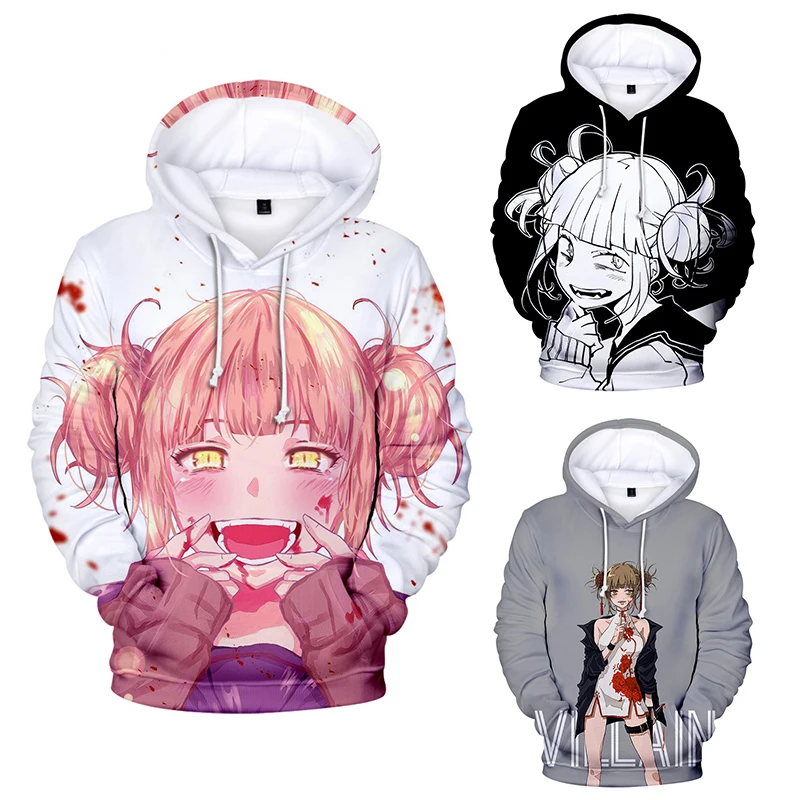 

Anime Boku Hero Academia Cosplay My Hero Academia Hoodies Sweatshirts Himiko Toga Hooded Hoody Hoodies Todoroki Men Cothing