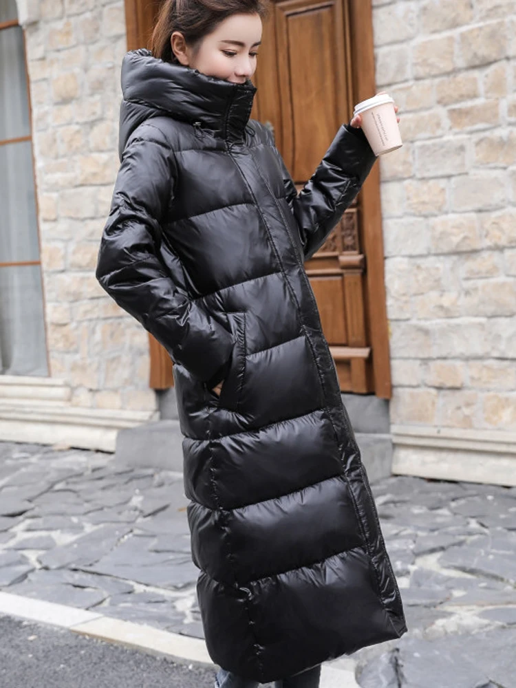 New Women's Winter Parkas Puffer Jacket Ladies Duck Down Coat Thick and Warm Clothing with a Hood Female Black Red Cheap Price
