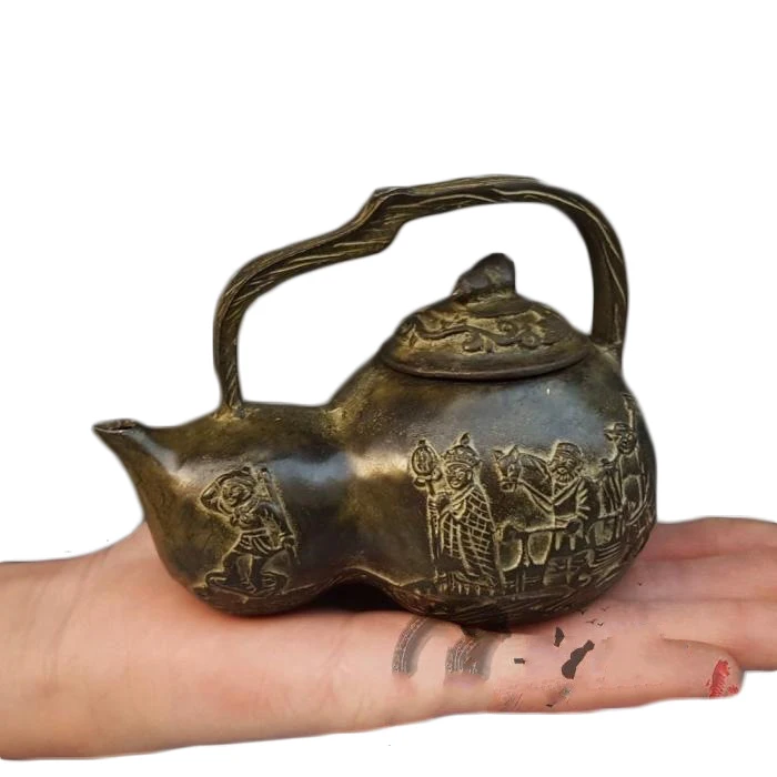 

LAOJUNLU Archaize Pure Copper Gourd Pot Journey To The West Dujiang Teapot