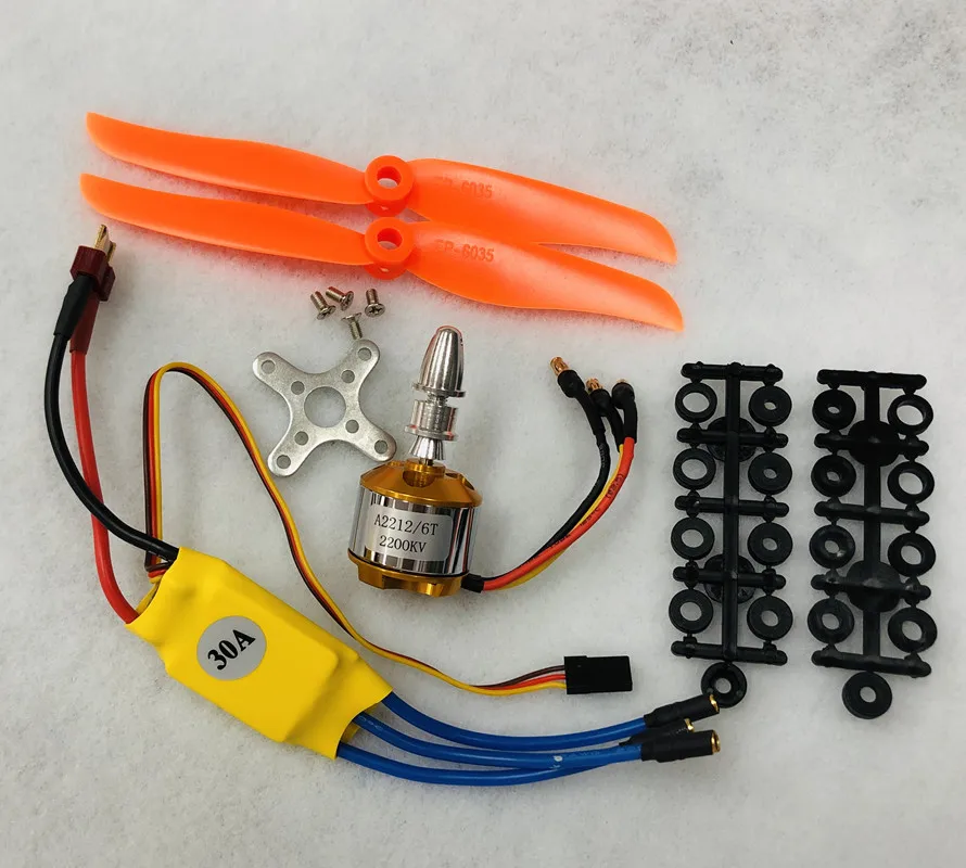 A2212 2212 2200KV бесщеточный двигатель 30A ESC крепление двигателя 6035 пропеллер SG90 9G микро сервопривод для RC вертолет с фиксированным крылом - Цвет: Motor ESC and Prop