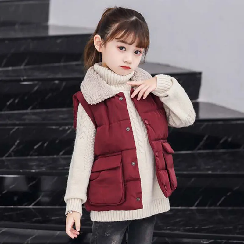 Зимний меховой жилет 2019 г. Осенний хлопковый пуховый для мальчиков и девочек