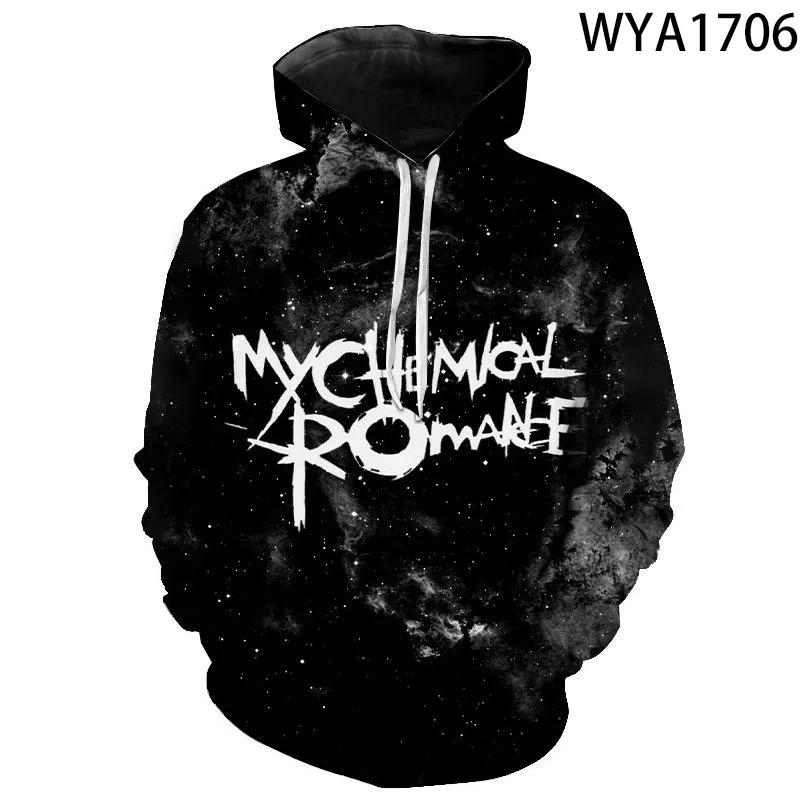 Толстовка Мужская/женская с капюшоном худи 3D принтом My Chemical Romance модная