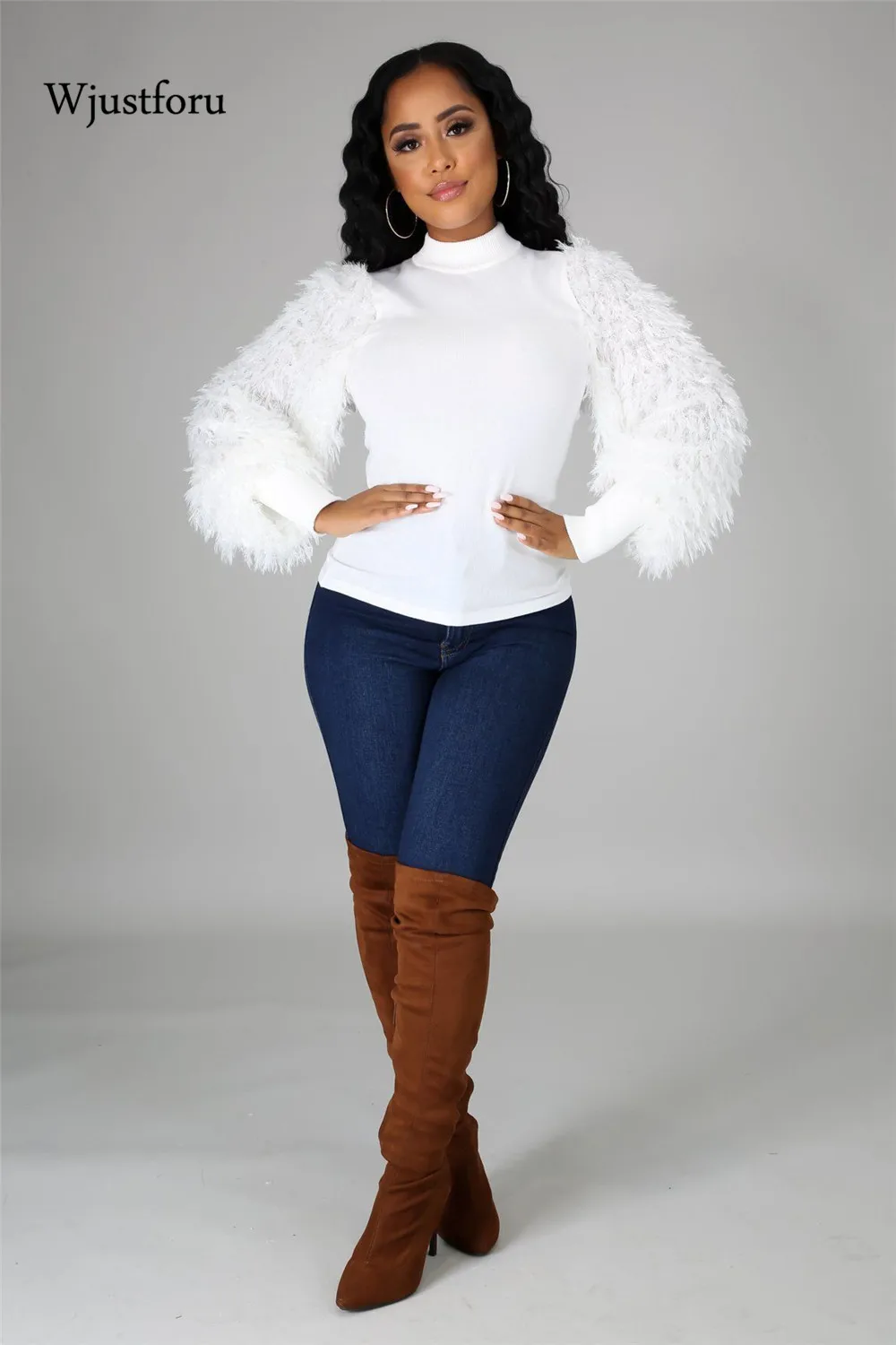 

Wjustforu зимние женские Топы с длинным рукавом 2020 Тонкая Повседневная одежда Модный Топ высокого качества уличная одежда флисовый лоскутный Т...