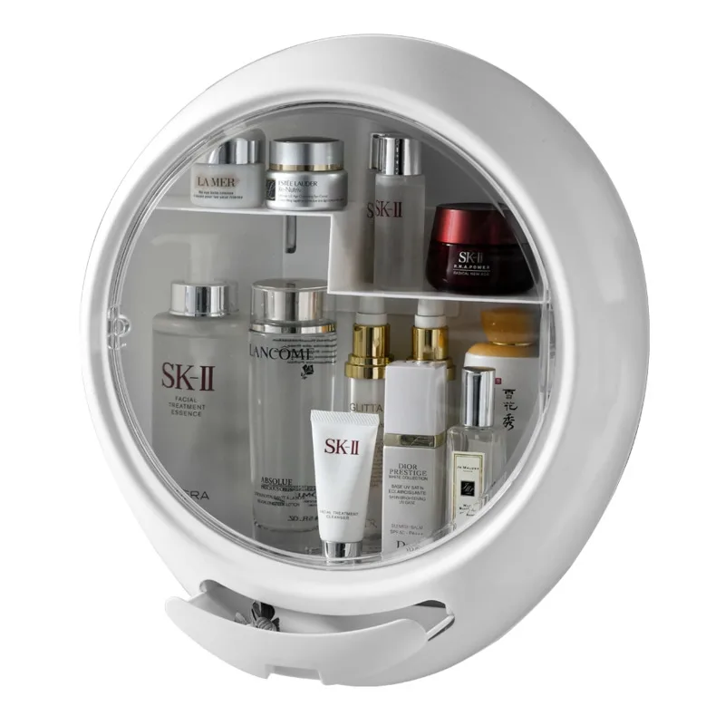 

New Makeup Organizer Storage Box Plastic Saving Space Wall Paste Container Make Up Case Cosmetic Boxes Container Holder