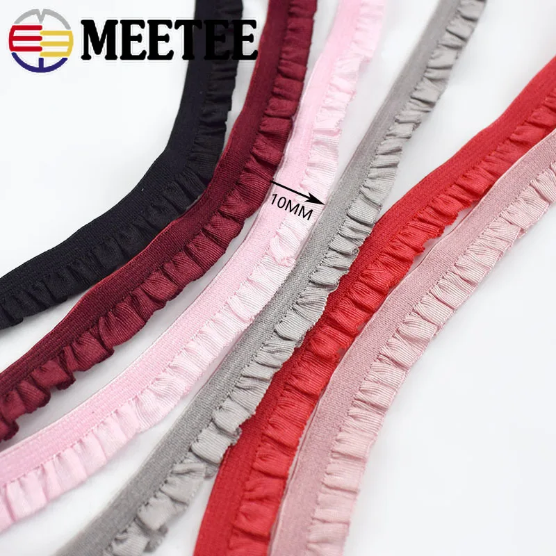 Meetee 20 метров 10 мм плиссированная эластичная тесьма с оборками лента детская для
