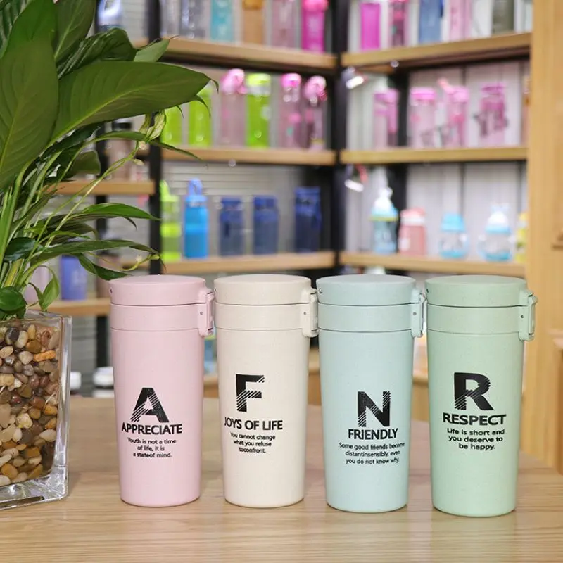 450 мл кофейные кружки из нержавеющей стали Экологичная Пшеничная солома