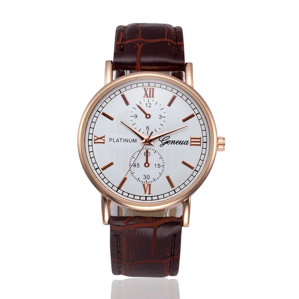 

Retro Design Leather Band Alloy Quartz Wrist Watch Women Men Luxury Ultra Thin Couple Ver Regarder #W3