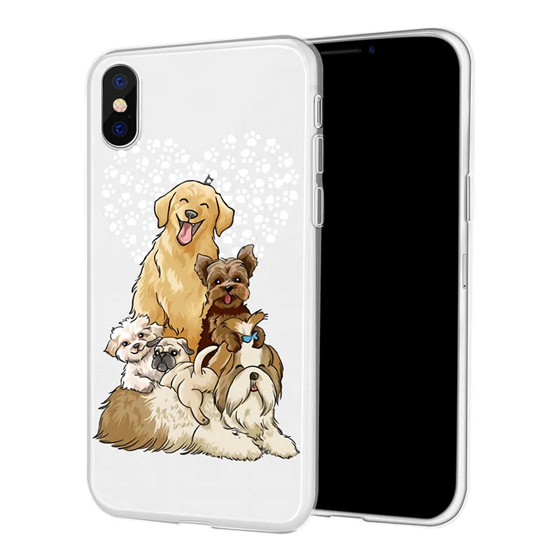 A01076S Чехол для телефона для iPhone 11 Pro X 8 6 7 6 Plus 5 5S SE MAX милый питомец животное собака золотой ретривер Лабрадор прозрачный силиконовый чехол - Цвет: A01076S