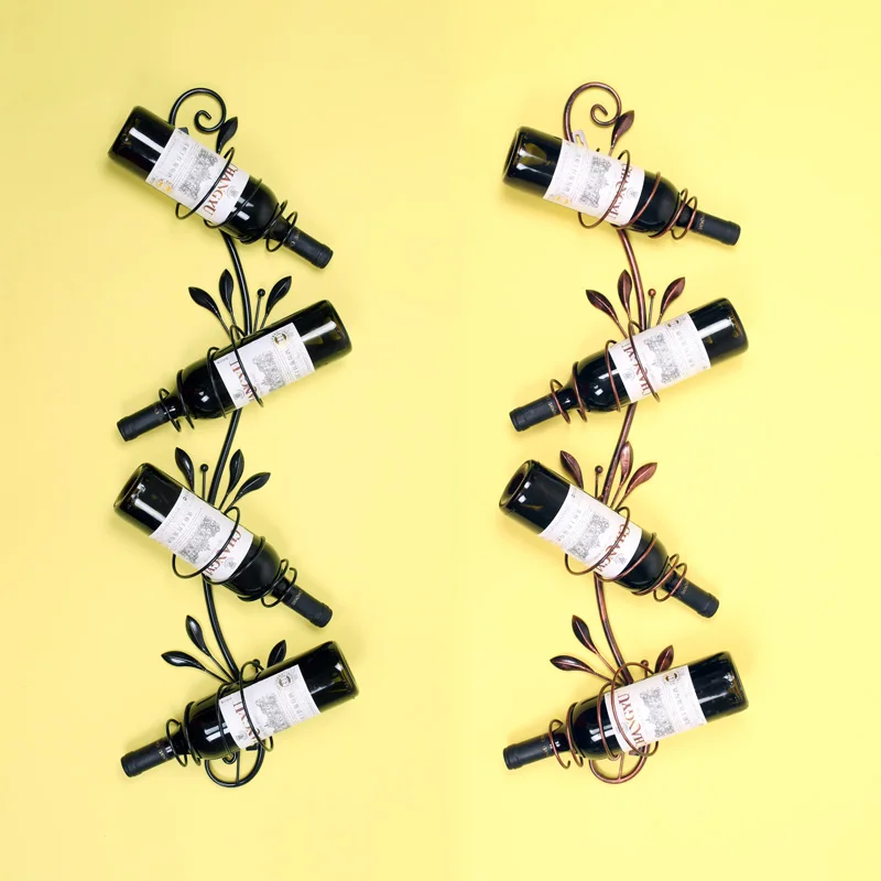 

Metal Decoration European Wine Rack Wall Hanging Black Display Rack Wine Bottle Holder Bar Storage Stojak Na Wino Wine Holder