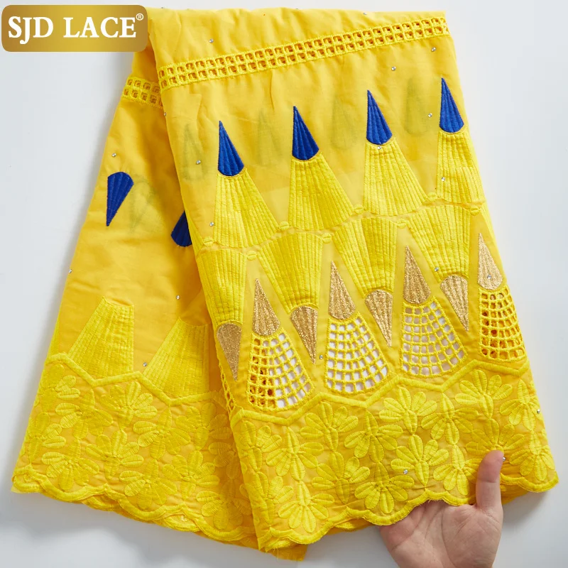 

SJD LACE 2021Lovely Designed African Lace Fabric 100% Cotton Swiss Voile Lace In Switzerland Dubai Lace For Wedding Party A2295