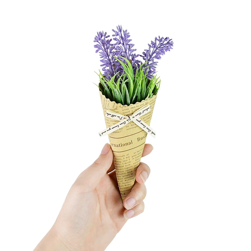 

1/3Pcs Mini Paper Tube Flower Artficial Flower Rose Lavender Bouquet For Home Decor Wedding Party Gifts Packing Decor Photo Prop