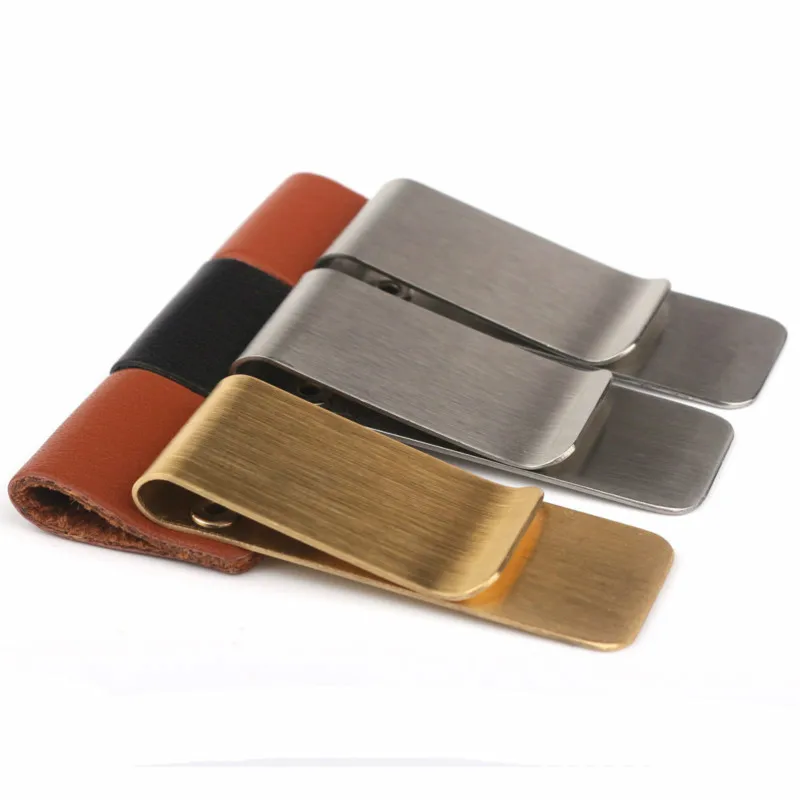 

2020 Stainless Steel Copper Slim Pocket Men Design Money Clip Wallet Cash ID Credit Card Business Dollar Holder Metal Bill Clamp