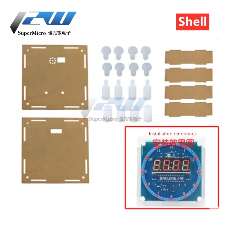 Светодиодный Будильник вращающиеся электронные часы DIY Kit светильник контроль