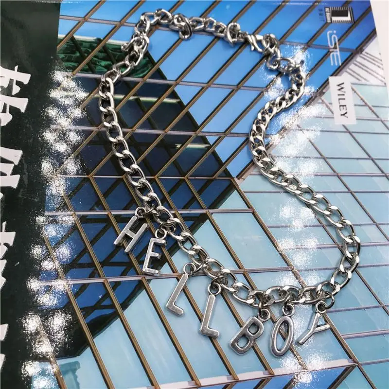 Ожерелье с буквами &quotХеллбой&quot в стиле панк 1 шт. женское модное колье для