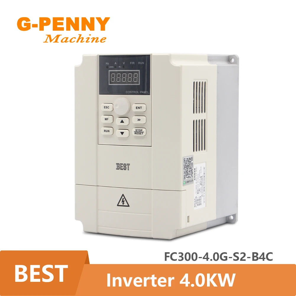 

BEST Inverter VFD 4.0KW 220V/380V Variable Frequency Drive for spindle motor speed control 1000Hz 3-phase output