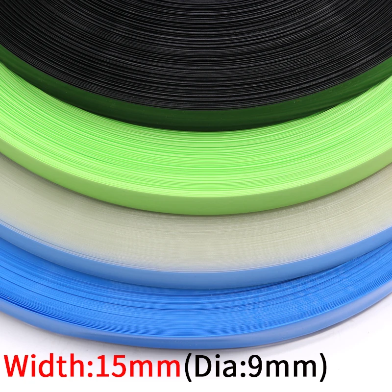 

5M Dia 9mm PVC Heat Shrink Tube Width 15mm Lithium Battery Insulated Film Wrap Protection Case Pack Wire Cable Sleeve Colorful