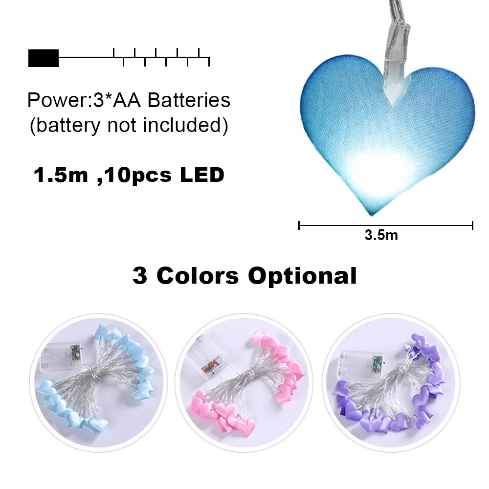 Рождественский светодиодный светильник с сердечком свадебное гирлянда