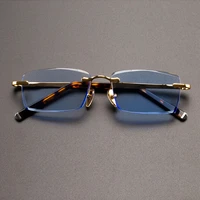 blue glass sunglasses man natural crystal stone sun glasses for male woman top quality anti scratch