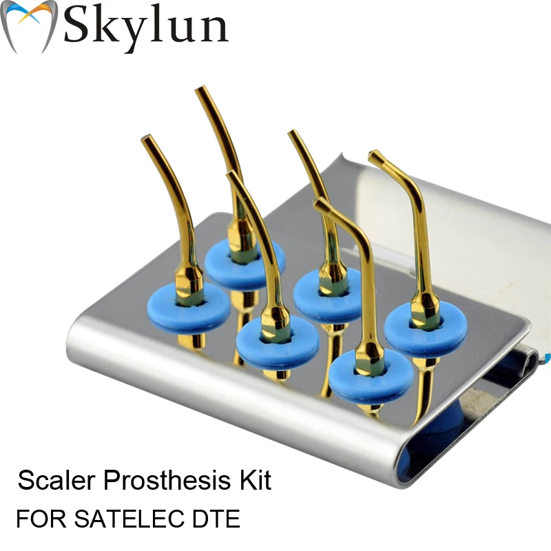 Dental Ultrasonic Scaler Tip Kit Scaler Prosthesis Kit Gold Tips CD1T *2 CD2T *2 CD3T *2 Fit SATELEC DTE Dental Scaler TipsAT32