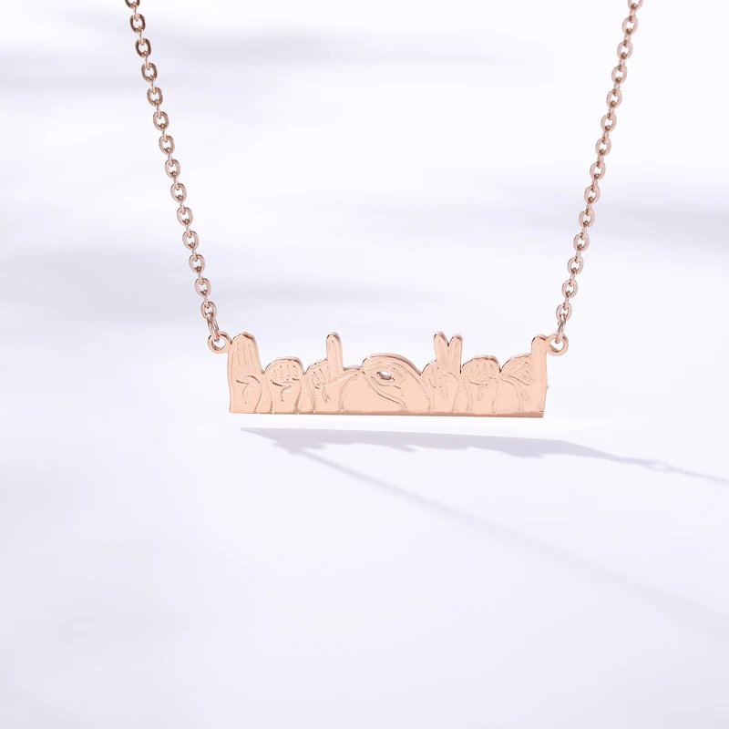 Забавные ювелирные изделия ожерелья с минималистичными жестами для женщин и