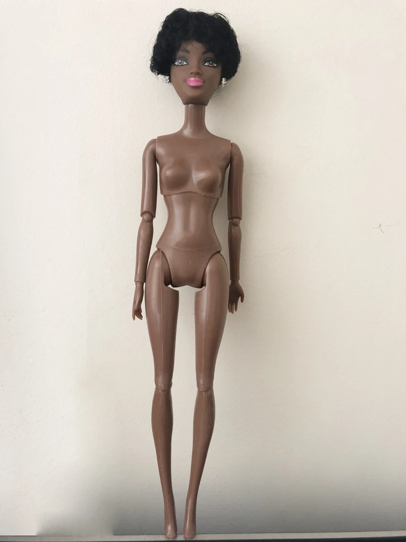 Dark brown doll 6 1 шт. пластиковая 11 шарнирная черная Обнаженная Кукла тело 29 см обнаженное Африканское тело с головой для 1/6 кукла DIY аксессуары для игрушечной куклы подарок - Цвет: Dark brown doll 6