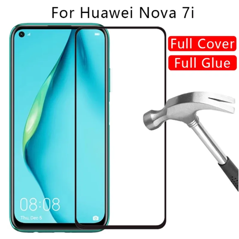 

2Pcs Full Glue Tempered Glass For Huawei nova 7i nov 7 i i7 6.4 inch Screen Protector on Huawei hawei Nova7i Protective Film