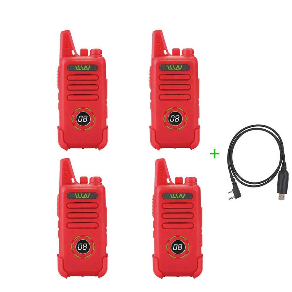 4PCS-KD-C1plus-R-USB 4 шт. Мини Портативная рация UHF 5 Вт Любительское радио KD-C1 plus RT22 Plus Портативная радиостанция Conmunicator трансивер радиоприемник - Цвет: 4PCS-KD-C1plus-R-USB