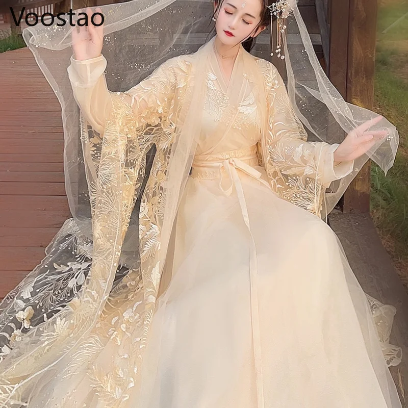 Винтажное милое платье ханьфу в китайском стиле старинное традиционное