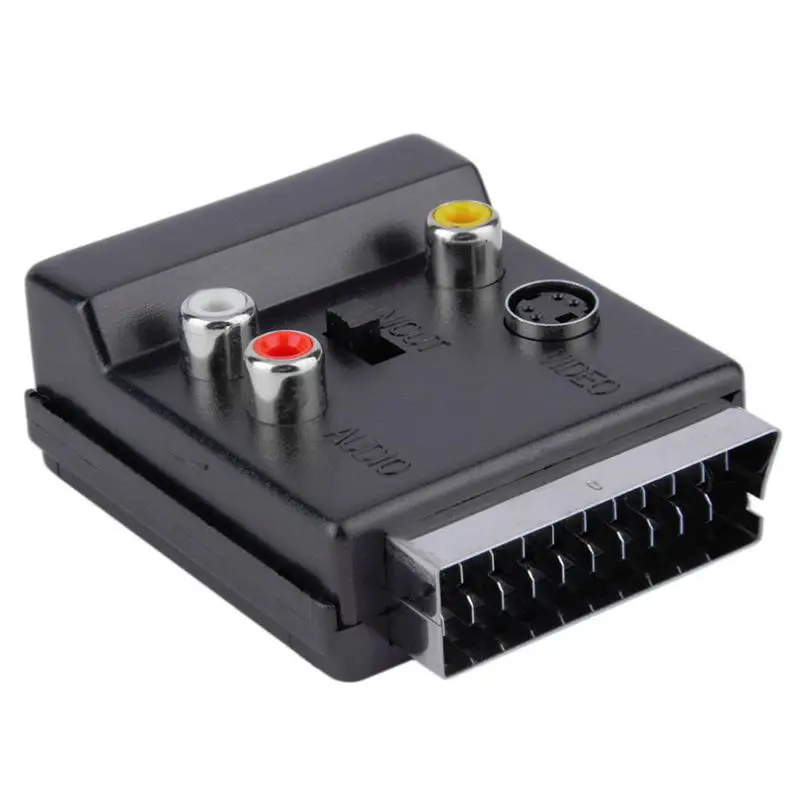 

Newest Switchable Scart Male to Female S-Video 3 RCA o Adapter Convector