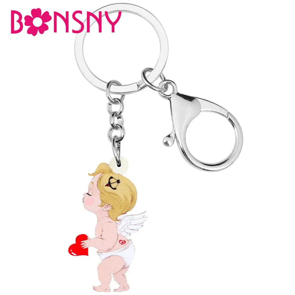 Сумка-кошелек Bonsny из акрила на День Св. Валентина с Амуром брелок для ключей