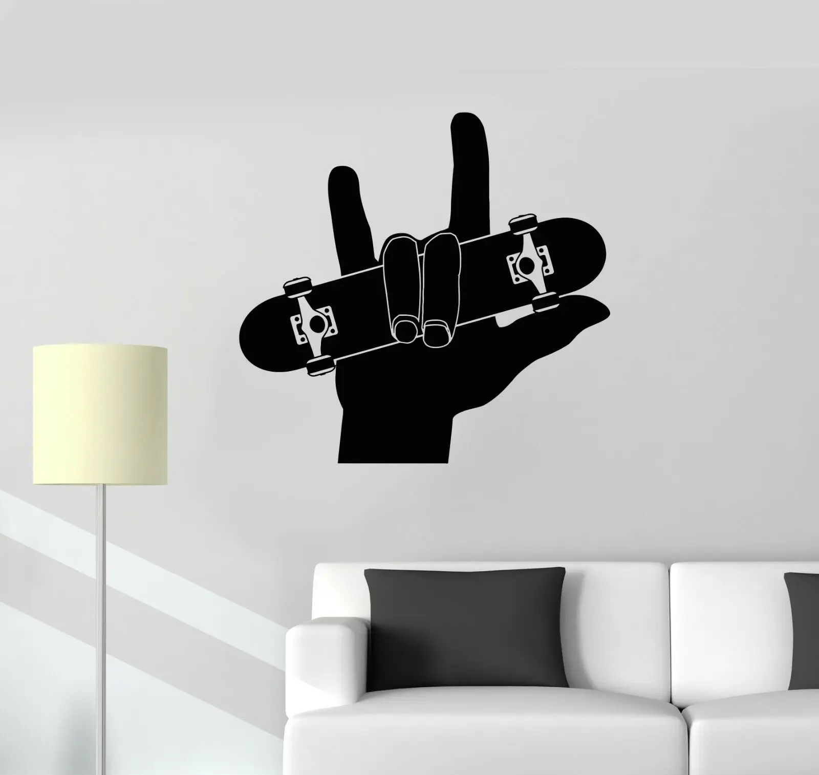 Виниловая наклейка на стену для скейтборда молодежной комнаты Спортивная