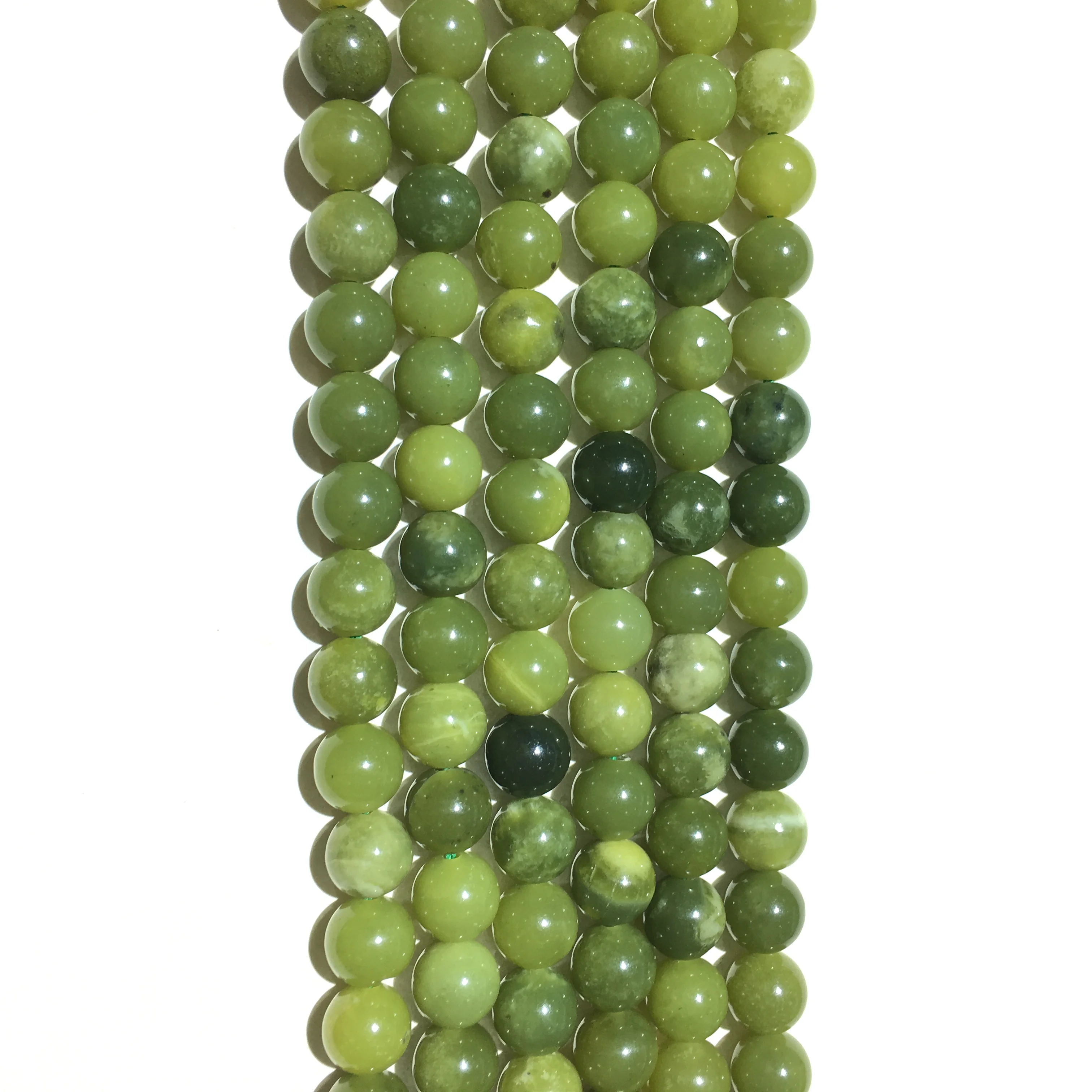 Китайский нефрит халцедон натуральный зеленый камень бисер Исцеление