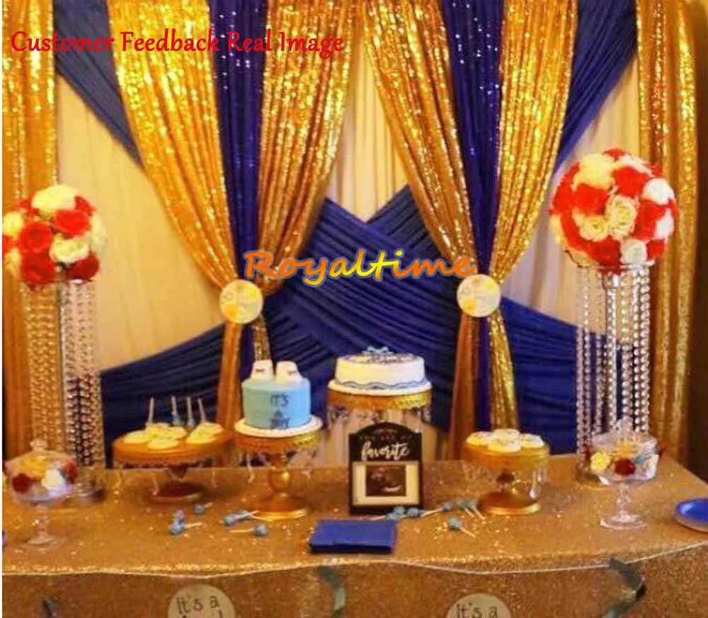 Royaltime, 2 шт., 2x8ft, золотые блестки, фон для занавес, свадебная фотобудка, фон для фотосъемки, Свадебная вечеринка, Рождественское украшение