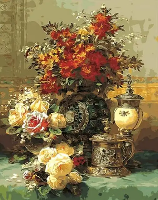 Винтажная картина на холсте Куадрос, натюрморт с цветами баррингтон барбер рисуем на коленке натюрморт