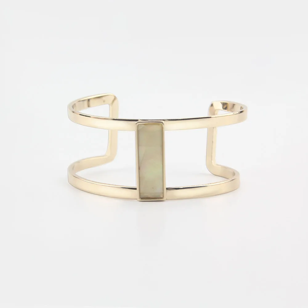 Новый стиль Швабра оболочка эффект прямоугольный каменный браслет блестящий