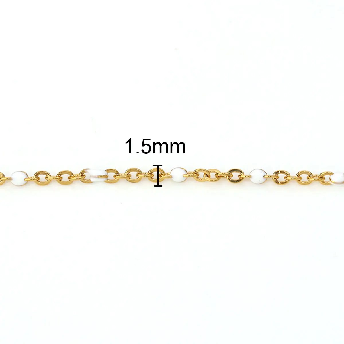 

Tiny 304 Stainless Steel Link Cable Chain Necklace Gold Color Enamel Bracelets Jewelry For Women 45.5cm(17 7/8") long,1 Piece
