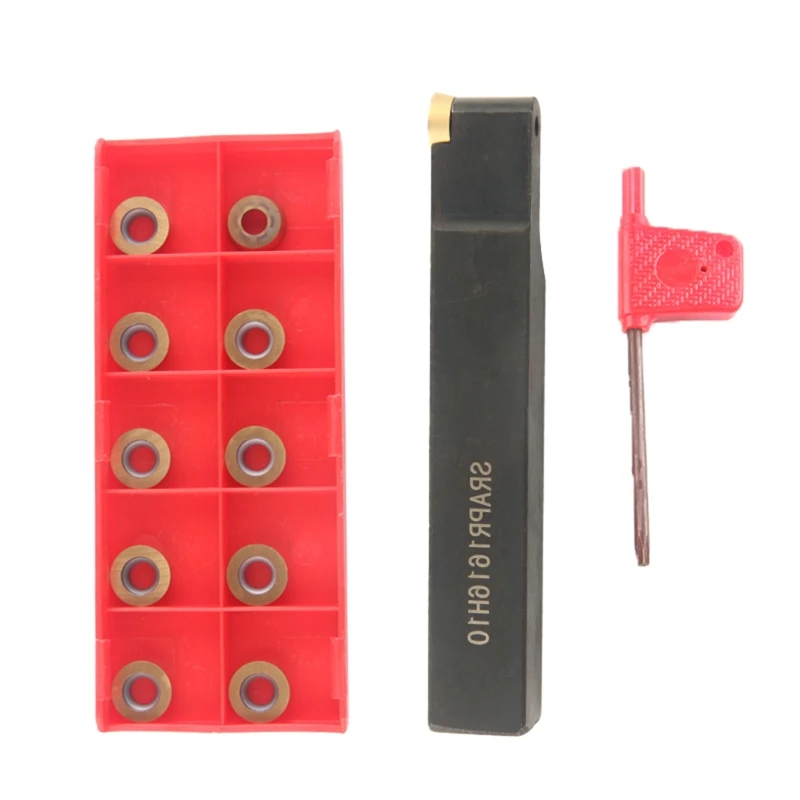 

Wrench Face Milling External Blade SRAPR 1616H10 Lathe Turning Tool Holder with 10pcs Carbide Inserts Set