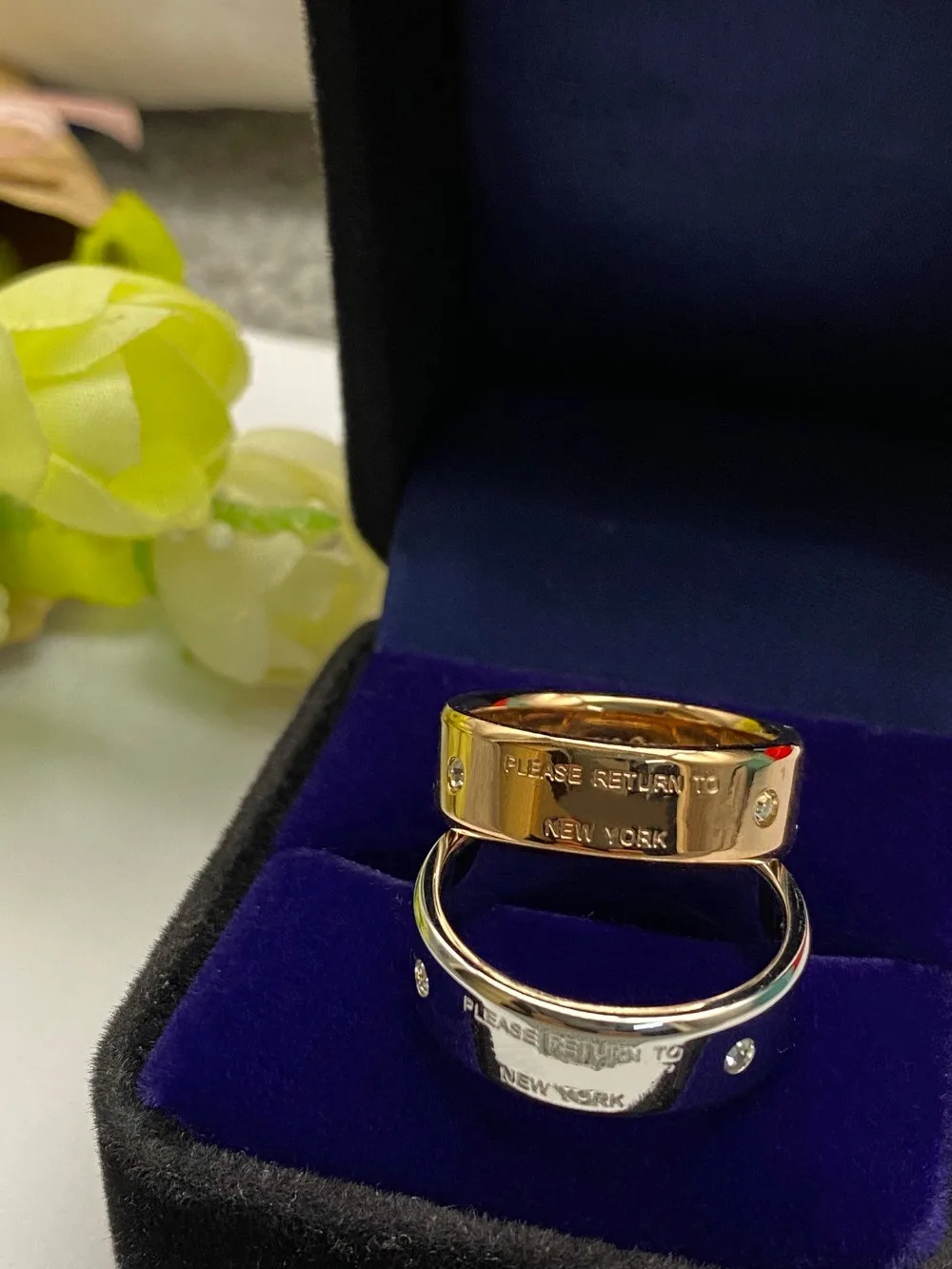 1:1 Оригинальное классическое кольцо для пары с микро лейблом Не выцветает