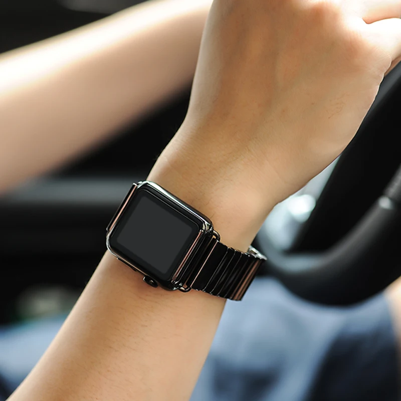 Керамический ремешок для Apple Watch Series 6 SE 5 4 3 iwatch 42 мм 38 металлический браслет с