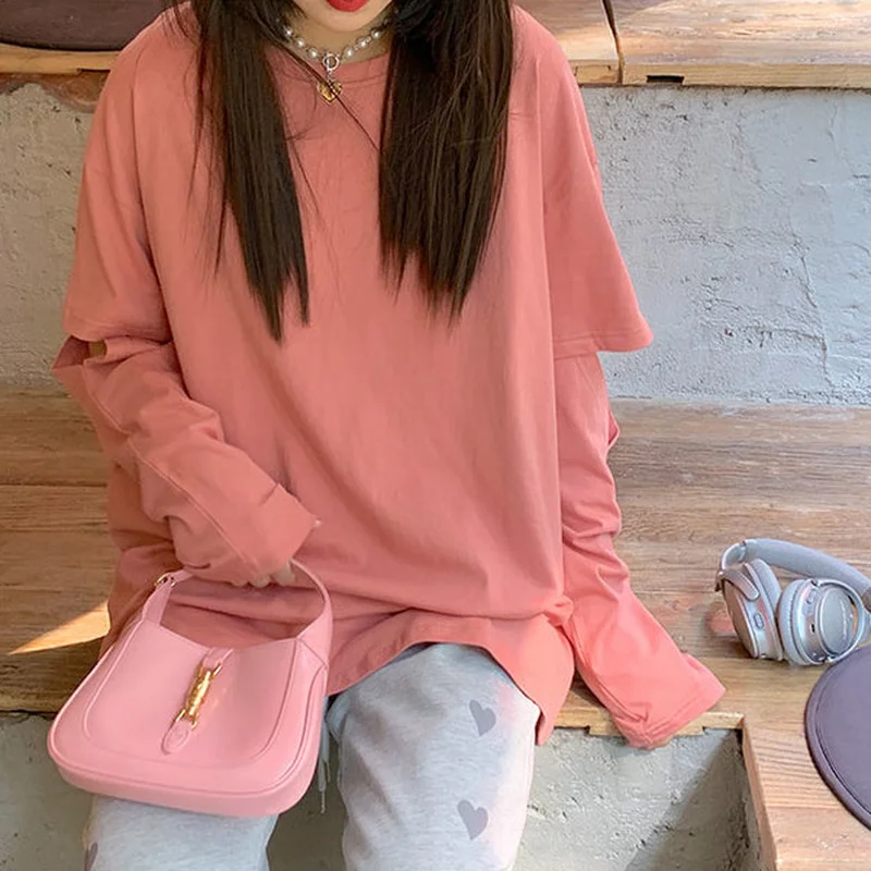 Дизайнерские футболки для женщин однотонные хипстерские Футболки с длинным