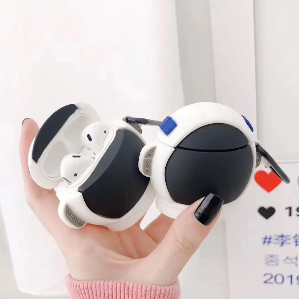 Астронавт беспроводные bluetooth наушники чехол для Apple AirPods силиконовые Чехлы Airpods 1/2