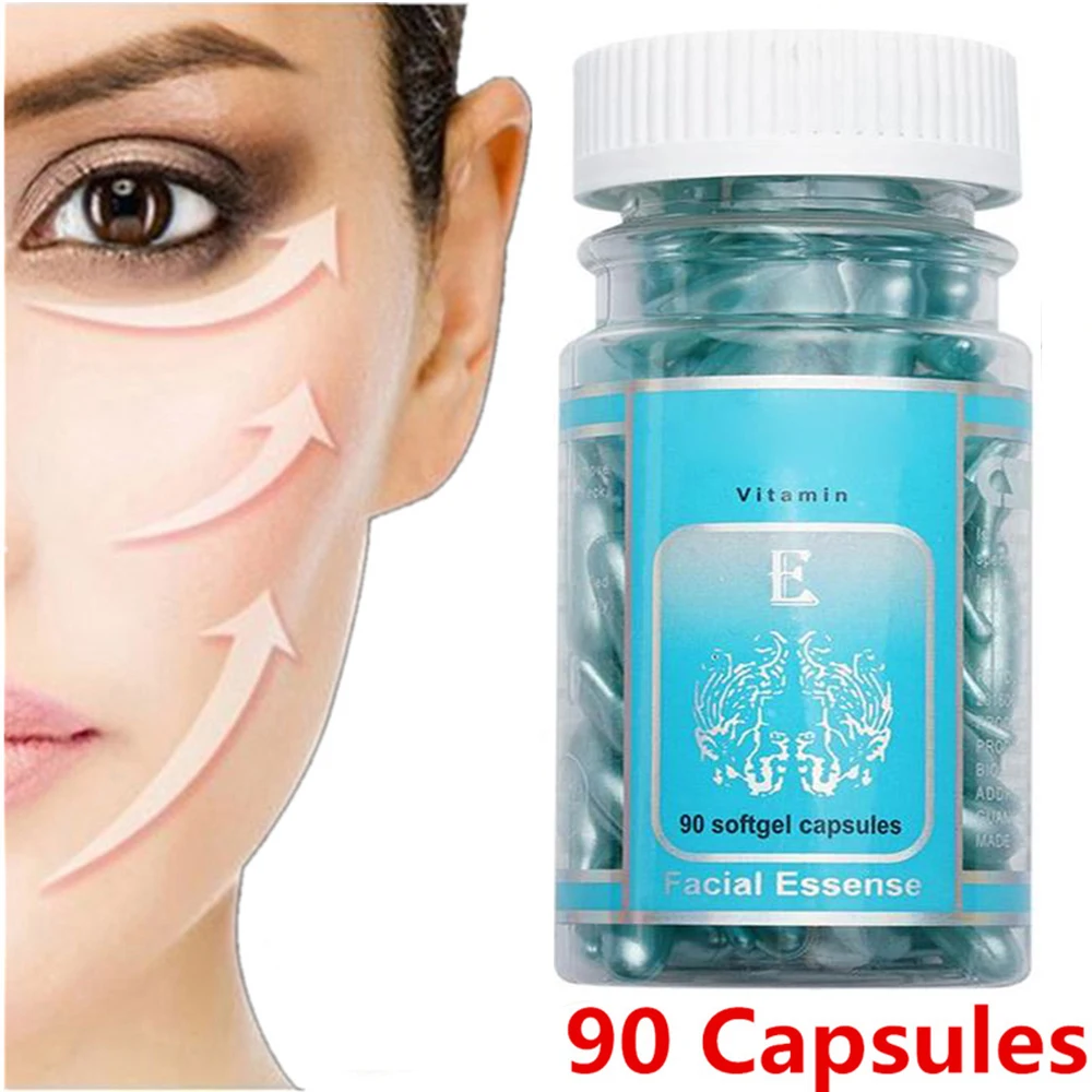 90 шт./бутылка сыворотка с витамином Е Алоэ Вера для ухода за лицом капсулы
