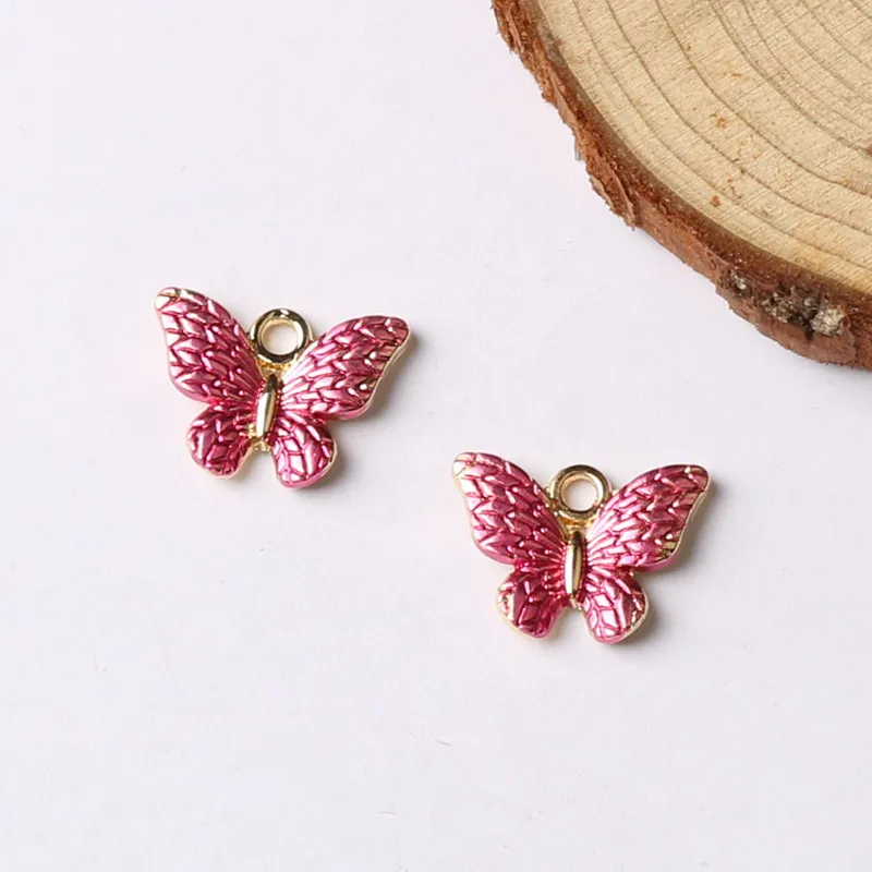 10 шт. подвески в виде бабочки красочная фотография маленькие серьги животных