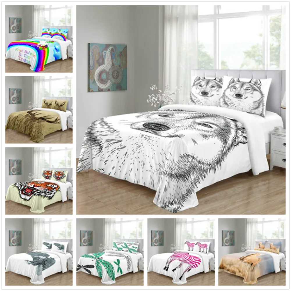 

3D Animal Wolf Print Duvet Cover Custom Design Comforter Quilt Blanket Case Queen King Bedding 220x240 Bedclothes