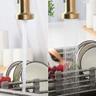 Wjnmon медный корпус золотой кухонный пружинный смеситель, выдвижная вращающаяся раковина для овощей, смеситель для горячей и холодной воды